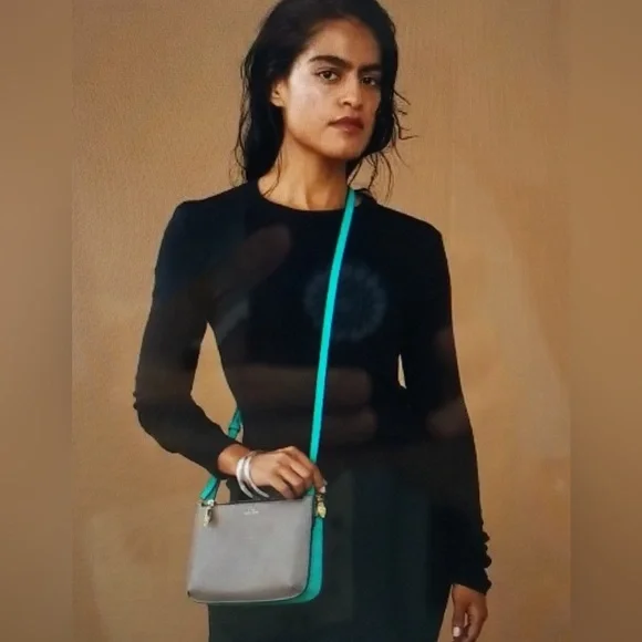 ALEXIS BITTAR - IN MY DREAMS POUCH CROSSBODY - SEA FOAM/TAUPE - Picture 2 of 12